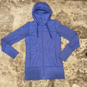 Beautiful Blue long Lululemon zip front jacket